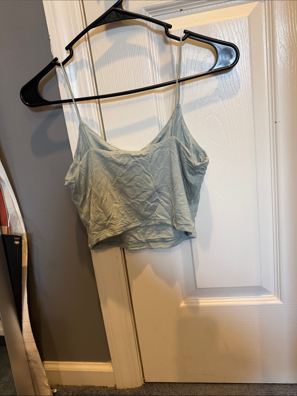Light Blue Spaghetti Strap Crop Cami Top